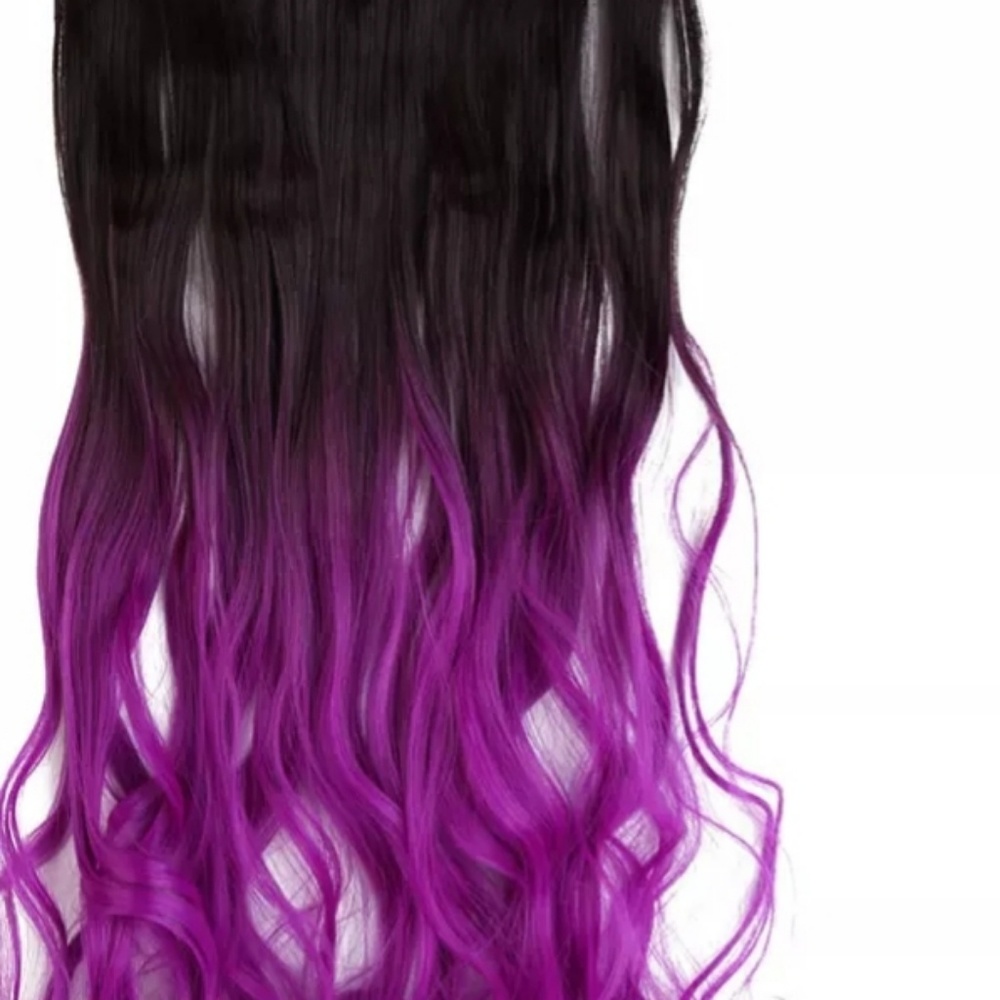 24 inch purple ombre extensions  curly or straight